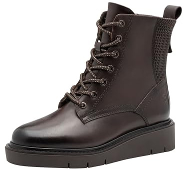 TAMARIS dam komfort spets boot platt halvlång stövel, espresso, 39 EU, espresso, 39 EU