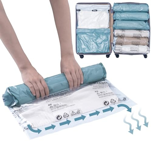 TAILI Lot de 12 petits sacs de rangement sous vide réutilisables pour vêtements, économise 80% d'espace de rangement pour vêtements, literie, déménagement, 70 x 45 cm, 60 x 40 cm