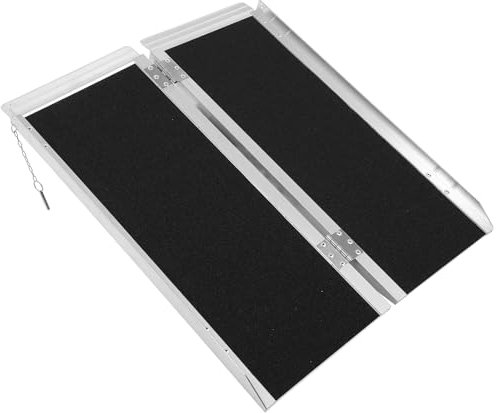 HTDRE Mehrfach Faltbare Rollstuhlrampe, 91 cm, rutschfeste Schwellenrampe, Aluminium, faltbar, für Mobilitätsroller, zusammenklappbar, für Stufen, Zuhause, Treppen, Türen