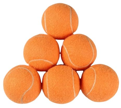 Trainings-Tennisbälle, hohe Elastizität, Übungs-Tennis für Anfänger, Übungsbälle, Filz-Trainingsspielzeug für Haustiere, Hunde, 6 Stück (Orange)