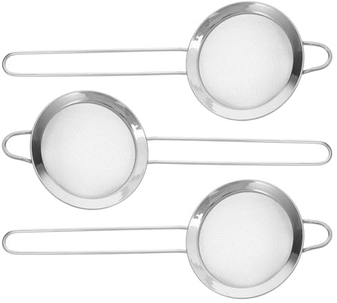 Colador de Alimentos Fino de Acero Inoxidable 3 Piezas Plata