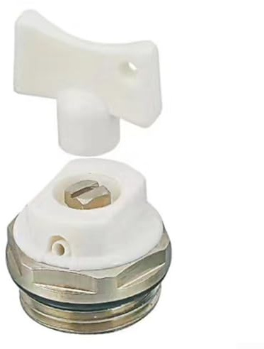 Honseadek With Blanking Plug and Key Vent Plated Bar 1/2 in Radiator Air Set Bleed Valve Ventilation Central Heating System Manual Nickel Device Decade Brass Pressure