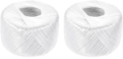 sourcing map 2 rollos de cuerda de plástico de nailon de poliéster, 100 m, cuerda de nailon para el hogar, hilo de polipropileno para jardinería doméstica, atado, manualidades, color blanco