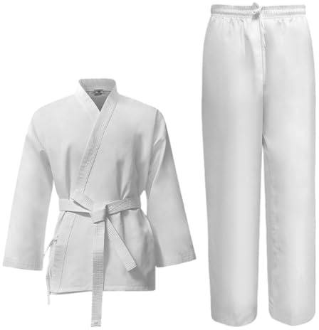CAZSTYK Conjunto de karate profesional de entrenamiento de karate, transpirable, uniforme de taekwondo lavable a máquina para adultos, adolescentes y niños, fácil cuidado