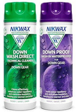 Nikwax Down Wash/Down Proof Twin Pack Clean/Proof Value Pack -300 grams (Pack of 2)