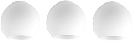 MiniSun | Small White Glass Dome Ceiling Pendant Light Shades | Pendant Lights, Home Décor & Improvement Essential | Pack of 3 | 12cm Shade Width