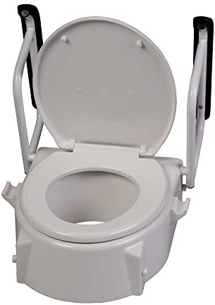 1 x Behrend Rehausseur de toilettes Lunette, Réhausseur WC avec accoudoirs, jusqu'à 100 kg