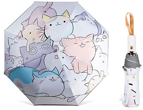 Levoberg Regenschirm Kinder Automatik, Taschenschirm Kinder Automatik mit reflektierender Streifen Wasserabweisende und Stabil 8-Rippe für Mädchen und Jungen