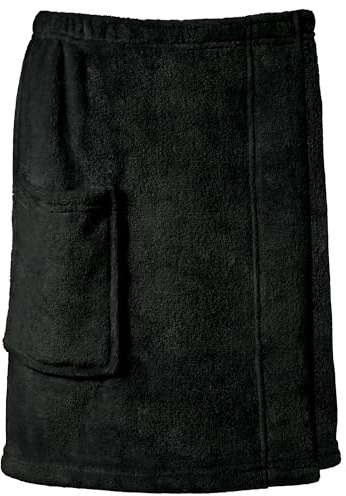 CelinaTex Happyfun Kilt kurz S/M 48 x 152 cm schwarz Mikro-Flanell Saunakilt Mikrofaser Saunasarong
