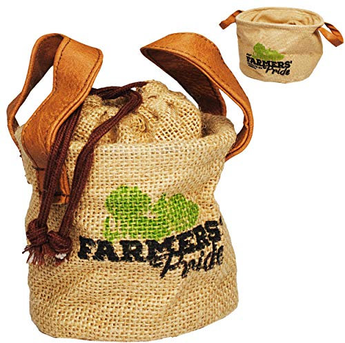 alles-meine.de GmbH kleine - Tasche - z.B. als Pflanztasche/Blumentopf - Beutel zur Aufbewahrung von Gemüse - Ø 10 cm - rund - 0,7 Liter - Knoblauch Zwiebel - Jute Stoff - zum ..