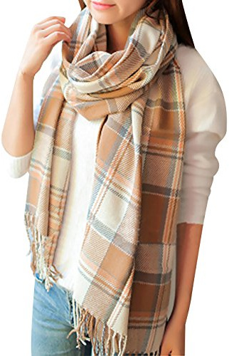 Chalier Fashion Winter Schal Damen Geschenke für Frauen Karierter Kaschmir Quadratischer Damenschal Mama Freundin Teenager Mädchen Weihnachtsmanns Geheimes Geschenk für Frauen