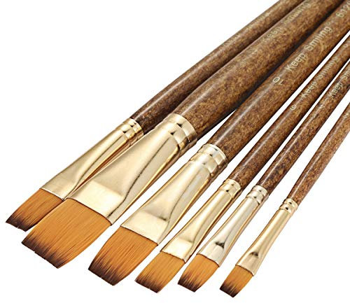 Silithus Pinsel-Set, 6-teilig, professionell, feine Spitze, Pinsel-Set, runde Spitze, Nylonhaar, Künstler, Acrylpinsel für Acryl, Aquarell, Ölgemälde (Niveau)