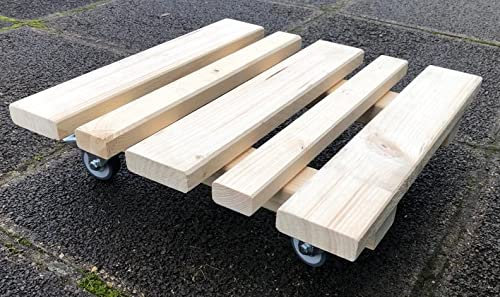 Carrello per Piante Scandi-Design TNB200 200kg Vollholzroller Di Legno di Conifera Gehobelt (300x300mm)