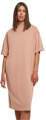 Urban Classics Damklänning, ekologisk bomull, överdimensionerad t-shirtklänning, damer organic lång överdimensionerad t-klänning finns i 2 färger, storlekar XS – 5XL, ambra, 3XL