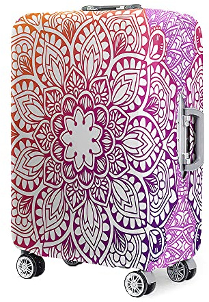 Morbuy Elastisch Reise Kofferhülle Kofferschutzhülle Koffer Schutzhülle mit Reißverschluss Luggage Cover Waschbar Mandala Gepäck Cover mit Kofferschutz-Bezug (Fuchsie,XL (30-32 Zoll))