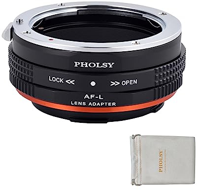 PHOLSY Objektivadapter für Sony A (Minolta AF) Objektiv und Leica L Kamera | Manueller Bajonettadapter mit Blendenring Kompatibel mit Sony A auf Leica L, Minolta AF auf Leica L, AF auf L