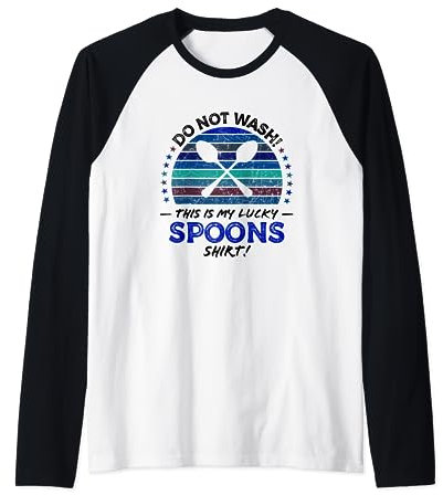 Spoons Game Funny Quote Retro Vintage 60s Graphic Raglan Baseball Tee