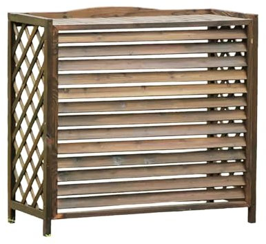 Außenbereich Garten hölzern Klimaanlagenzaun,Klimaanlage Abdeckung schmücken,Blumentopf-Ausstellungsstand,Wärmeableitung versteckt Poolausrüstung,Sichtschutz Zäune Jalousien Design,für Terrasse,Rasen.