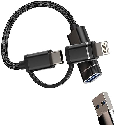 OTG Adapter Cable USB Female to USB C Lightning Male Type C Converter Compatible for Samsung for Apple iPhone15 Pro Max Plus iPad Air Mini 14 13 11 12 Macbook Thunderbolt Camera Port Cord Mouse Dongle