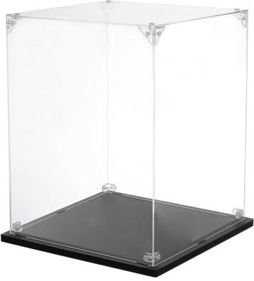 QUARKZMAN Acryl Display Case, 8''x8''x8'' Klarer Display-Box Aufbau Staubdichte Display-Box Aufbewahrungsorganisator für Sammlerstücke Action-Figuren