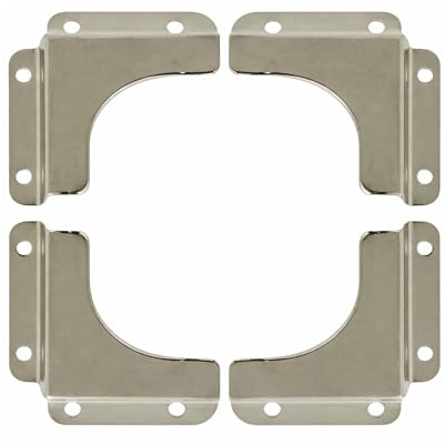 Bricoleva.it - Kit da 4 pezzi staffe angolari per specchi, supporti di fissaggio in ferro, clip per specchi da bagno, salotto, cucina e altri ambienti, angolari per montaggio (Nichelato)