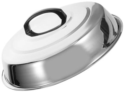 PHENOFICE Couvercle Acier Inoxydable pour Barbecue Protection Éclaboussures Et Graisse Couvercle Alimentaire Résistant Ustensile De Cuisine Pratique pour Grillades