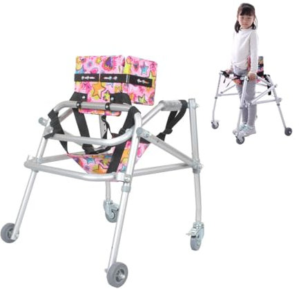 Joyfitness Klappbares Gehgestell für Kinder, Gehhilfe FüR Behinderte Kinder mit 4 Rädern höhenverstellbarer Rollator mit Rädern, Rollator für Kinder mit Zerebralparese