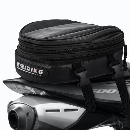 E-riding Petit sac de queue de moto, 12 à 15 l, extensible et étanche, pour siège arrière de moto, avec housse imperméable pour la plupart des motos