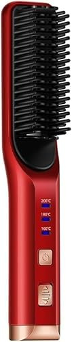 WJREGG Lisseur à barbe sans fil, peigne à cheveux, brosse, rechargeable par USB, sans fil, antistatique, chauffage rapide, lissage des cheveux