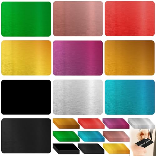 100 tarjetas de visita de metal, tarjetas de visita grabadas de aluminio, tarjetas de visita de metal en blanco, tarjetas de nombre grabadas con láser mate para manualidades, tarjetas de regalo