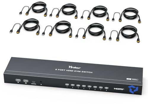 Yinker 4K60Hz HDMI KVM Switch 8 Port