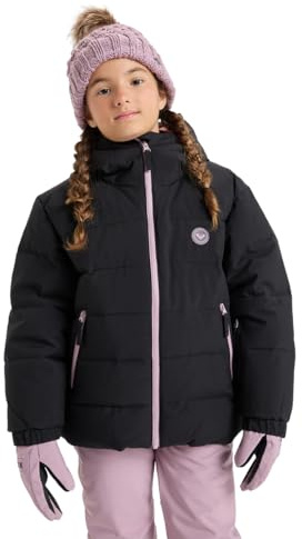 Roxy SNOWYHILL - Chaqueta de nieve hinchada para niña, color negro, talla 12