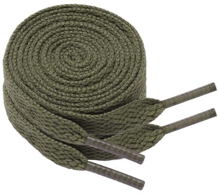 North Bund 2 Pari 8mm per Sneakers Lacci Piatti per Scarpe Sportive Lacci piatti di Ricambio per Scarpe Verde militare 150cm