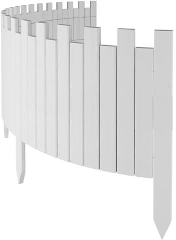 Floranica Bordo Aiuole Flessibile 40 cm x 2 m Bianco Bordura per giardino Recinzione per Giardino Bordino da giardino