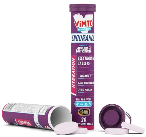 Applied Nutrition Endurance Hydration Electrolyte Tablets - 400mg Electrolytes per Serving - 20 Effervescent Tablets, Sugar Free, Low Calorie, Added Vitamin C Boost Performance - Vimto