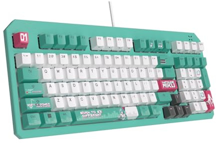 ASUS Clavier TUF Gaming K3 Gen II Hatsune Miku Edition - switches opto-mécaniques RGB, Joint en Silicone, Mousse amortissante, IP57, Plaque supérieure Amovible et Aura Sync, AZERTY