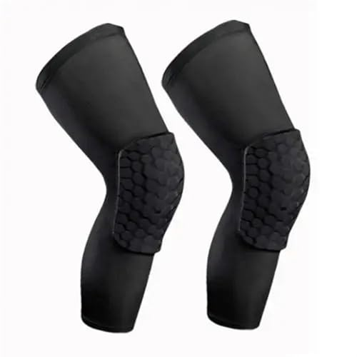 SHENJMAI Protective Knee Pads 1Pc Men Women Knee Pad Breathable Sports Football Basketball Knee Pad Honeycomb Leg Brace Support(BLACK,XXL)