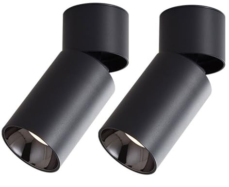 Juego de 2 focos LED de Techo, Ajustables, giratorios, de Pared, direccionales, para Interiores, para Sala de Estar, Dormitorio, galería, iluminación de Cuadros, Blanco, 4000 K, 7 W.