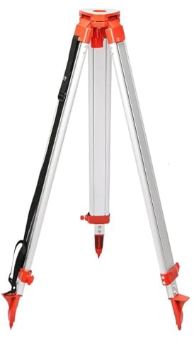TOPDEEP Professional Aluminium Baustativ, höhenverstellbar 104-165 cm, einziehbare Beine,rutschfeste Füße für robustes Vermessungs-Stativ für Laser & Nivelliergerät