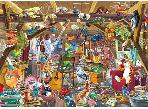 CREAFOMIFE Rompecabezas de 1000 Piezas para Adultos, Puzzle Grande de Alta Dificultad y Desafiante, Regalo para Amantes de los Puzzles, Escenas en el desván (70 x 51 cm)