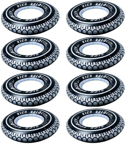 Zaruatu 8 Pack Inflatable Tire Pool Float for Adults Inflatable 24 Giant Tire Tubes Tire Swimming Ring Tires Party Decor for Swimming Pool Lake Ocean (24)