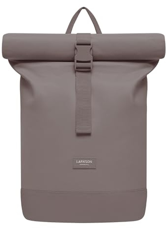 LARKSON Backpack Womens & Mens Brown - Janne Small - Casual Daypack for School, College, Work, Leisure - Roll Top Rucksack 20L - With 16 Inch Laptop Compartment - Water-Repellent