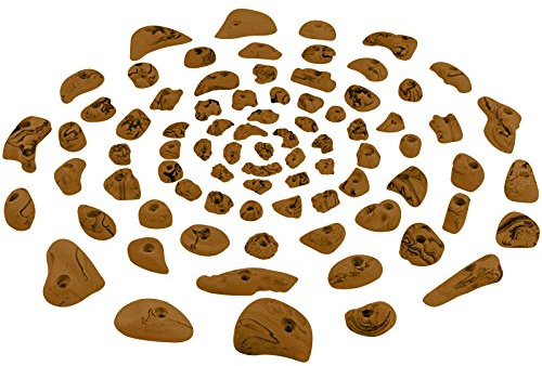 ALPIDEX 80 Klettergriffe Klettersteine 6-10 m² Größen XL L M S Starterset | Bouldersteine, Bouldergriffe, Kletterwandbau, Spielturm, Trainingswand, wetterfest, Indoor, Outdoor, Klettern, Kinder