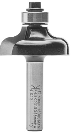 ENT 14890 Karniesfräser HW, Schaft (S) 8 mm, Durchmesser (D) 31,8 mm, NL 12,7 mm, R 4,8 mm, SL 32 mm, mit Kugellager