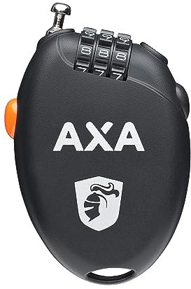 AXA Roll Kabelschloss, Schloss mit Zahlencode, Länge 75 cm, Ultraleicht, Für Fahrräder und Zubehör, Schwarz