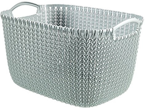 Curver Rechteckiger Korb Strickstruktur, blau, 19 Liter