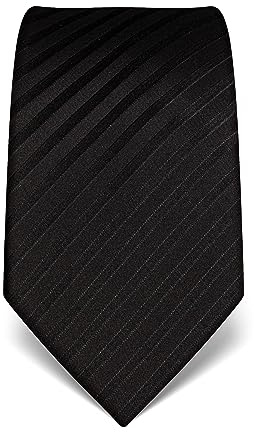 Vincenzo Boretti cravatta elegante classica da uomo, 8 cm x 15 cm, di pura seta di alta qualità, idrorepellente e antisporco, motivo a righe nero