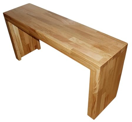 Sitzbank Holzbank Eiche Massivholz gebürstet Garderobenbank Flurbank 100x40x25cm