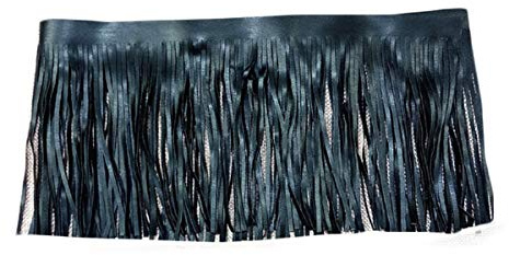 Yalulu 2 Meter Leder Quaste Schnittfranse Fransenborte Rock Kleidersack Handgemachte DIY Saum Kleid Garment Apparel Zubehör (Schwarz)