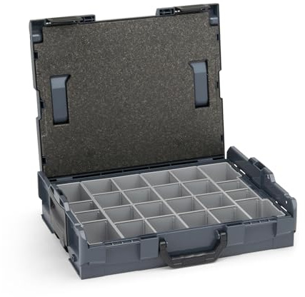 Bosch Sortimo Werkzeugkoffer-Set • L-Boxx 102 anthrazit • bestückt mit Ordnungssystem Insetboxen-Set K3